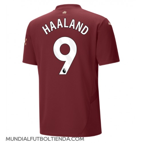 Camiseta Manchester City Erling Haaland #9 Tercera Equipación Replica 2024-25 mangas cortas